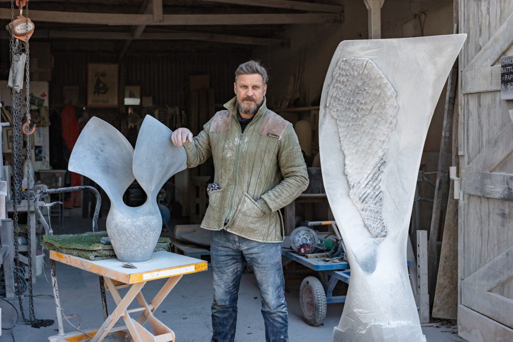 portrait of artist in his studio