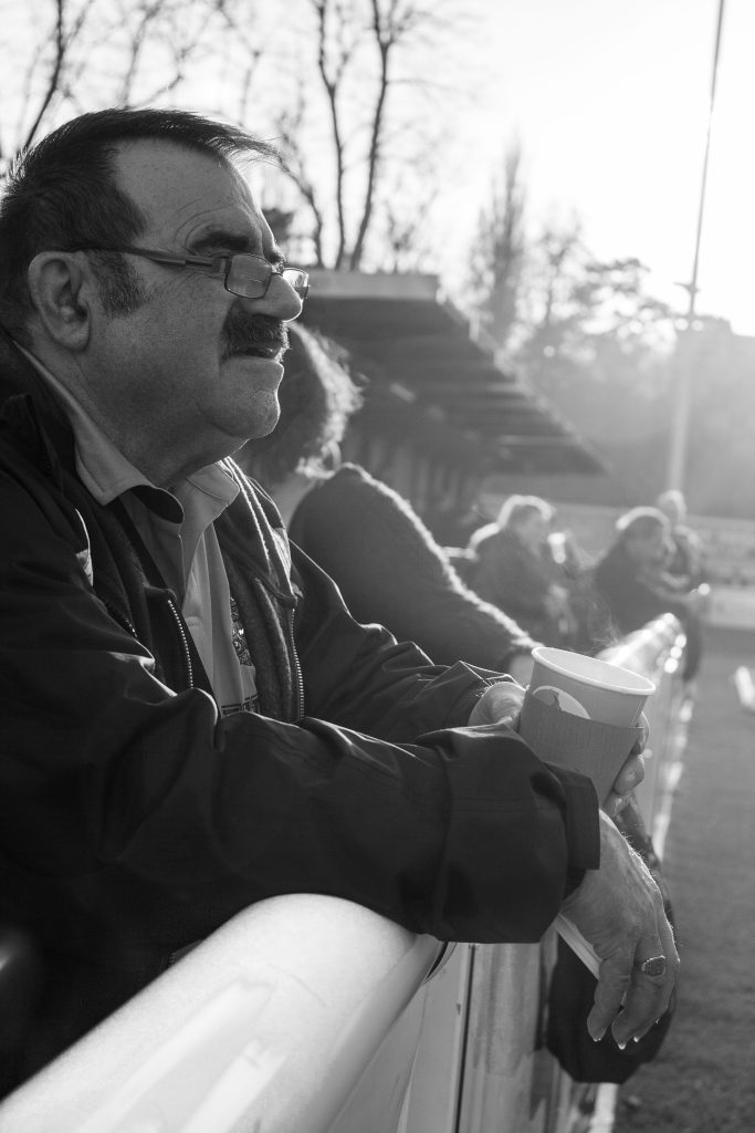 football fan waiting for game to start
